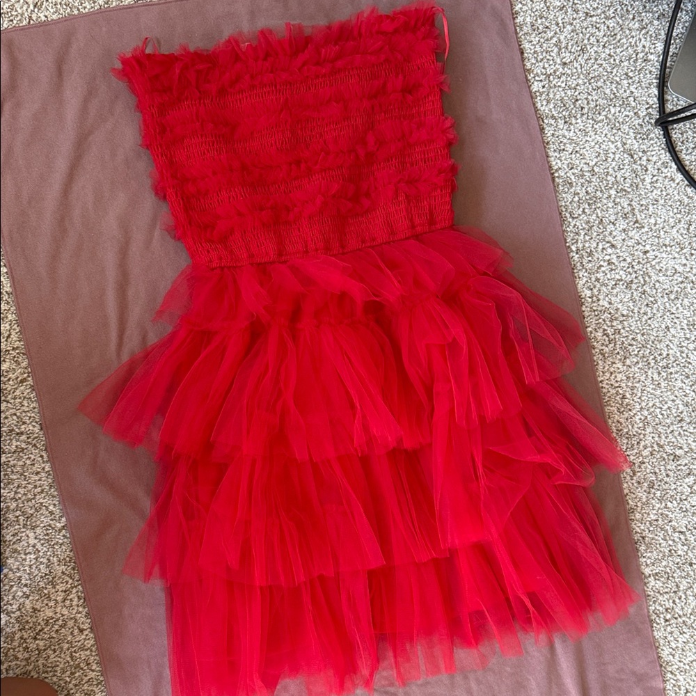 Elegant Red Tulle Dress